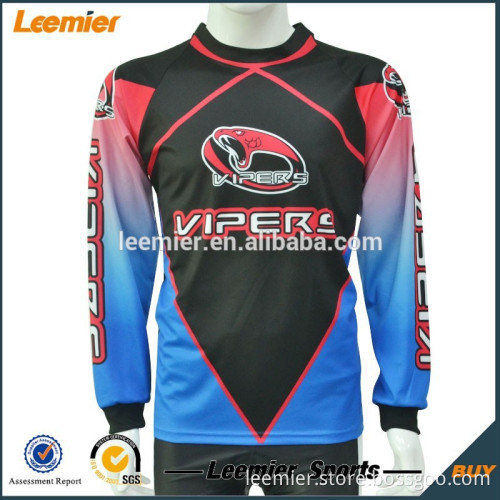 Men's custom digital printing round neck motorcycle racing shirt